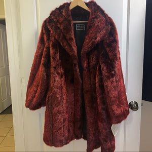 Vintage Faux Fur Red 2x coat